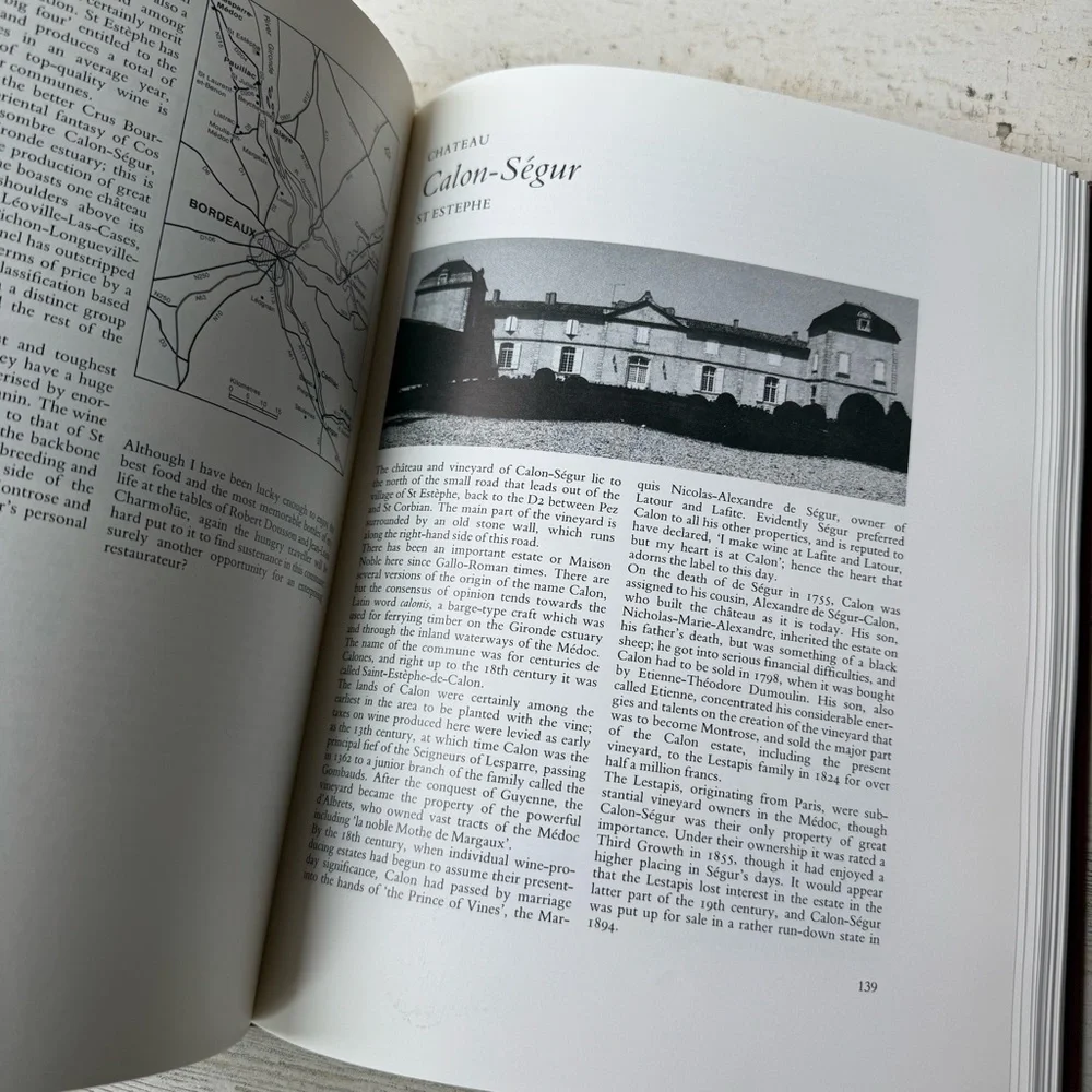 Vintage 'Great Bordeaux Wines' Book by James Seely (1986) Coffee Table Book